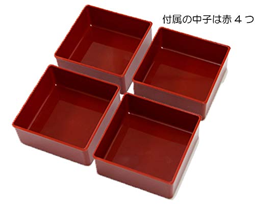 日本製 HAKOYA たつみや 22.5角二段オードブル重 黒 百華 542ma Amazon｜たつみや モダン 22.5角二段オードブル重 赤 百華｜重箱